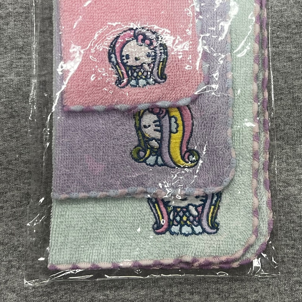 Sanrio Hello Kitty Rainbow Mermaid Embroidered Towel/Washcloth Set